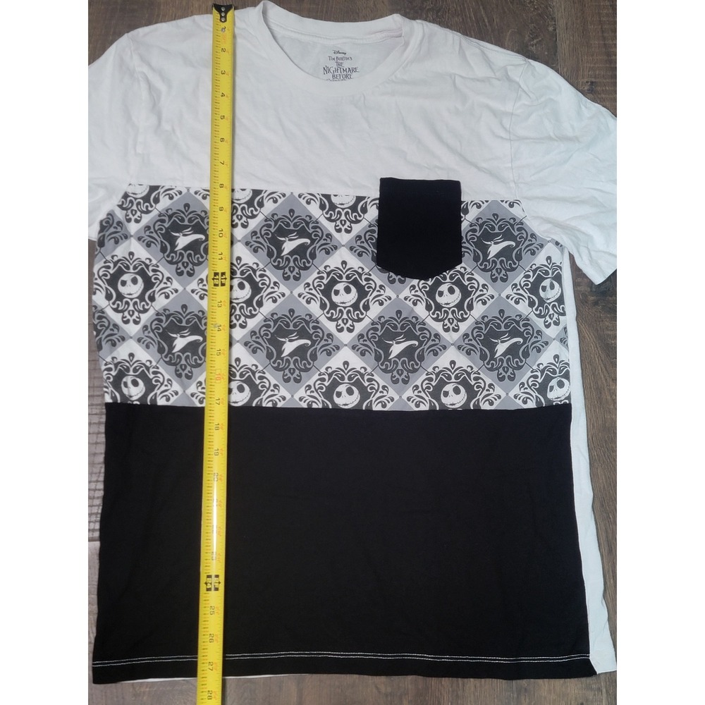 Disney Nightmare Before Christmas Mens T-Shirt‎ Graphic Print Black White Jack